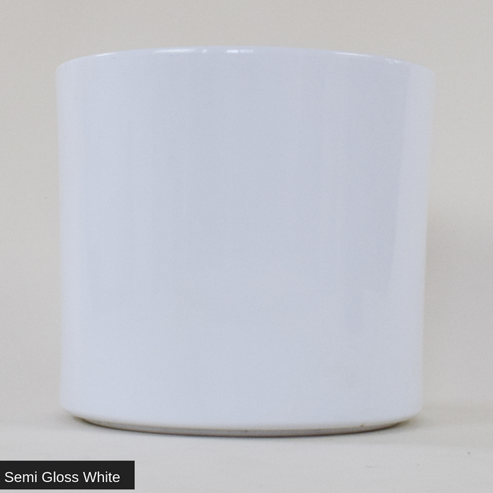 Semi Gloss White Cylinder 10" - ceramic pots - By Plantwares™