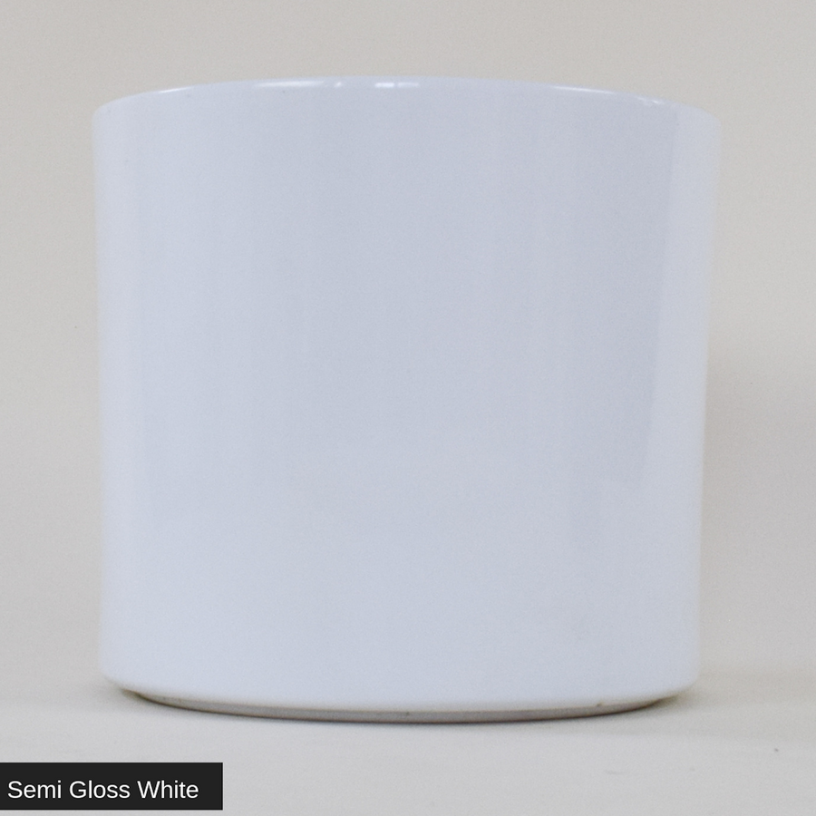 Semi Gloss White Cylinder 10" - ceramic pots - By Plantwares™