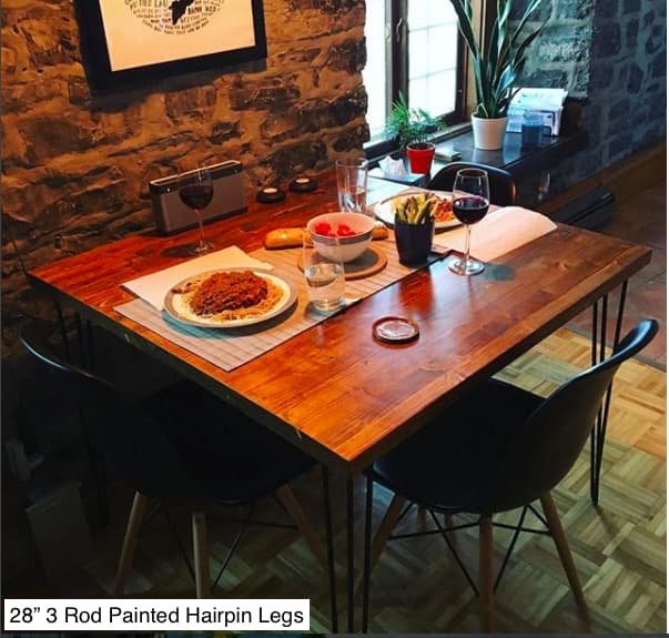 3-Rod Hairpin Leg (Bare Metal) (All Sizes) - table legs - By Plantwares™